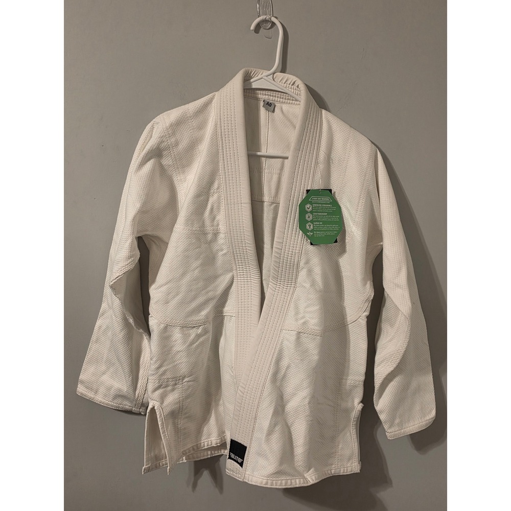 Elite Sports BJJ Gi Jacket Adult A0 White Martial Arts Training Pearl Weave Top